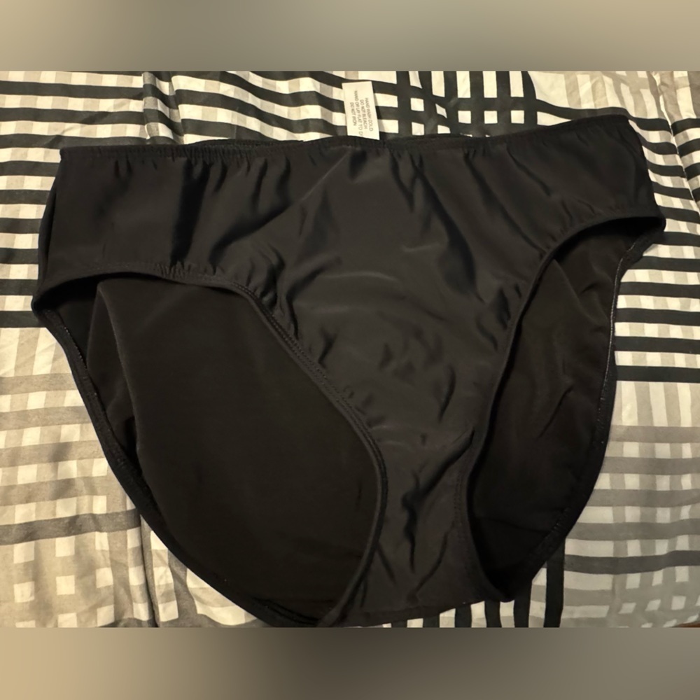 Never Worn! Shape FX High-Waisted Tummy Control Black Swim Bottoms - Size S